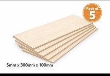 Balsa Wood Sheets 300x100x5mm – Pack of 5. Crafts Models Laser Cutting UK Stock