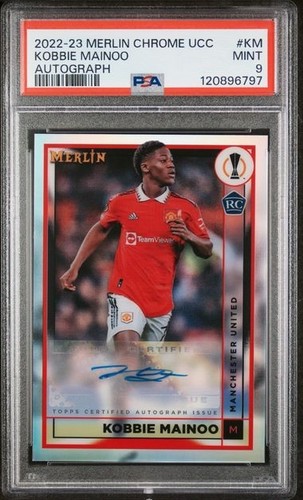 Kobbie Mainoo #AC-KM 2022 Topps Merlin Chrome UEFA Club Competitions Autographs card