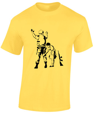SOLDIER SEARCHED BANKSY HERREN T-SHIRT COOL GRAFFITI ART URBAN ARTIST MODERN TOP