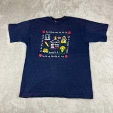 VTG School Teacher T-Shirt Adult XL Navy Fruit of the Loom Classroom Made in USA