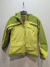 Lands End Kids Green Winter Snow Jacket Fleece Lined Size Medium 10-12