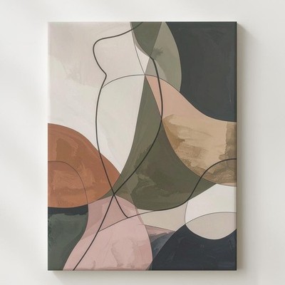 Minimalist Abstract Canvastranslucent Organic Shapes & Soft Tones Wall Art