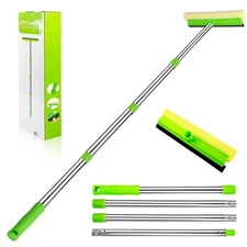Squeegee for Window Cleaning, 2 in 1 Squeegee Window Cleaner with 58'' Long H...