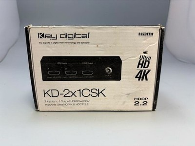 Key Digital 2 Inputs to 1 Output HDMI Switcher KD-2x1CSK 4k & HDCP 2.2