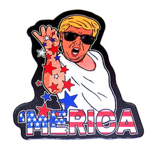 DONALD J. TRUMP Cut Sticker Decal American Flag Politics President Donald Trump