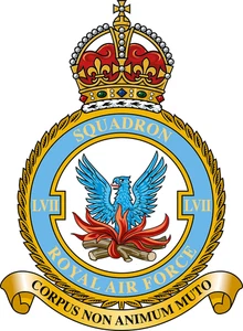 LVII 57 Squadron RAF badge patch Self Adhesive Vinyl Sticker