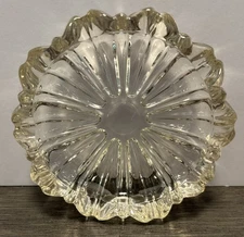 Vintage Hazel Atlas Glass Company Clear Heavy Ashtray Trinket Dish 4.25" Wide