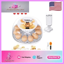 All-in-One Hatching Solution: 12 Egg Incubator with LED Candler & Water Injector