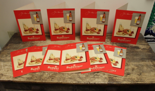 Lot of 10 Vintage Budweiser Beer Menu Covers