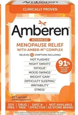 Amberen Multi-Symptom Menopause Relief 60 Capsules Free Shipping 03/26+