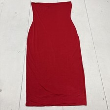 Pretty Little Thing Red Slinky Bandeau Dress Women’s Size 10 NEW