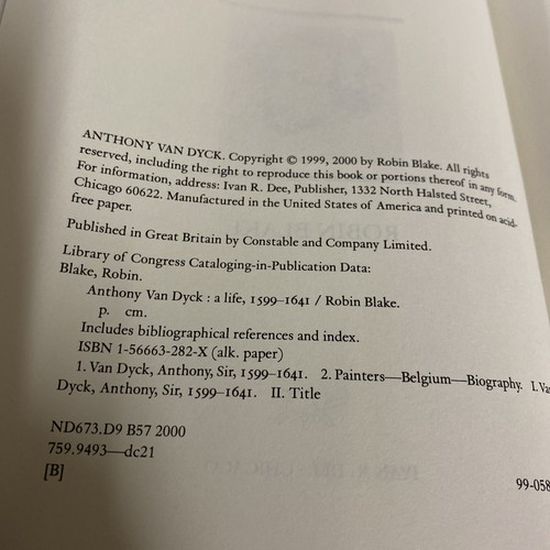 Anthony Van Dyck: A Life, 1599-1641 by Van Dyck, Sir Book D15 - Imagen 5 de 5