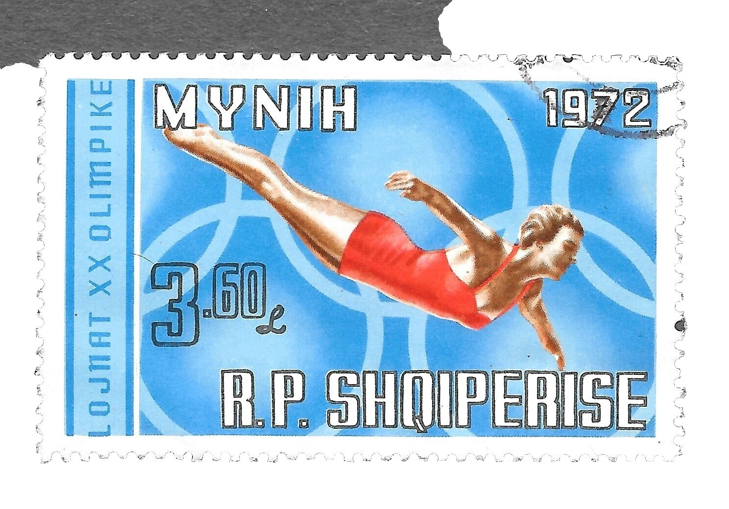 Estampillas de los Juegos Olímpicos utilizada albanés