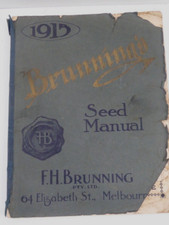 1915 VINTAGE FH BRUNNINGS SEED SALES CATALOGUE MANUAL BOOK ILLUSTRATED VEGETABLE
