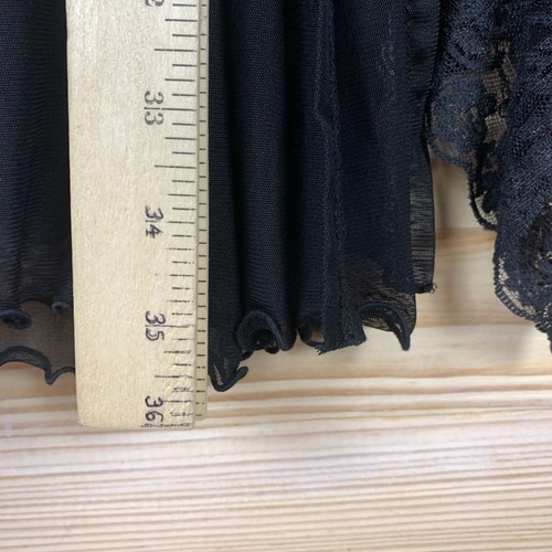Fredericks of Hollywood Sheer Robe L/XL Black Lace Bell Flare Sleeve Whimsigoth - Picture 7 of 11