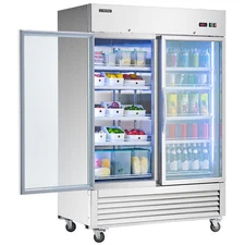 Secondhand 54" 2 Glass Door Display Refrigerator with 42.2 cu. ft. Capacity