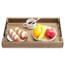  17 in Wood Serving Tray for Coffee Table Liquor Bar Coffee Serving Tray Toiletr