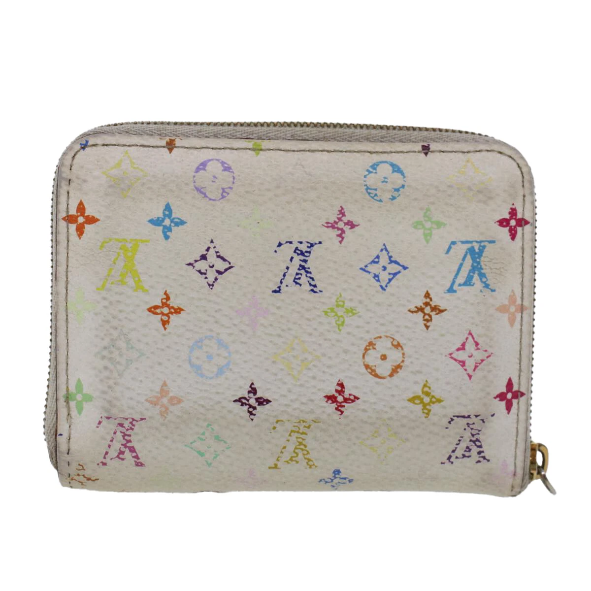 LOUIS VUITTON Monogram Multicolor Zippy Coin Purse Wallet White