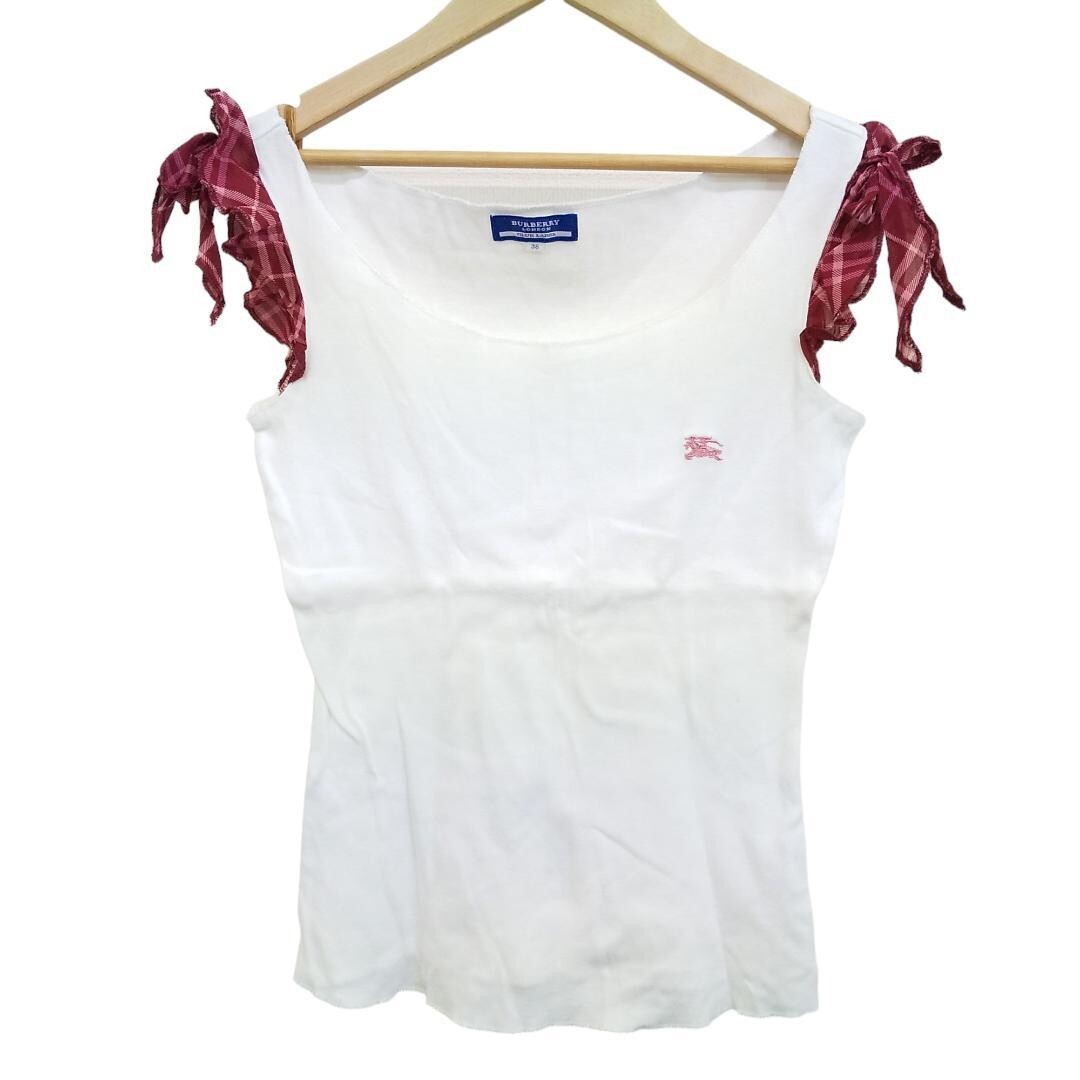 Burberry Blue Label Tops 38 Nova Check Sleeveless White