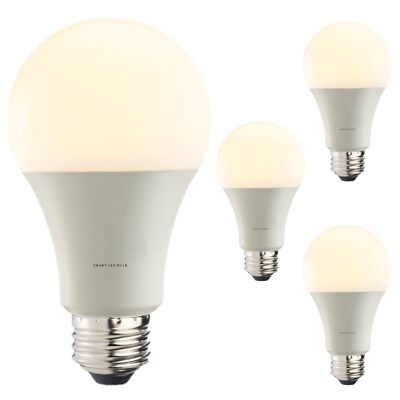 Diodesy 4PK Smart WiFi LED Light Bulbs, 2200K-6500K, 8W, 60W, 800 LM, E26