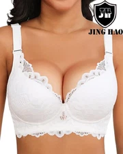 JingHao Push Up Bras for Women Wireless Bralettes with Support Seamless  Bras