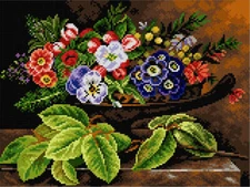 Orchidea Needlepoint canvas for halfstitch without yarn after Johan Laurentz
