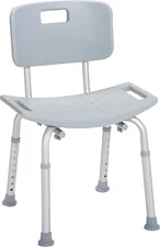 Drive Medical RTL12202KDR Shower Chair with Back, Adjustable Stool