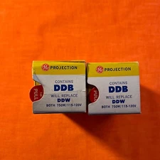 LOT OF 2 DDB DDW Projection Lamp Bulbs 750W 120V GE NEW NOS NIB