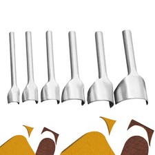 6Pieces Leather Craft Tool Half-Round Punch Arc-Shaped Leather Edge Cutter Punch