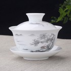 Chinese Tea Brewer Gaiwan Small Porcelain Tureen Sancai Cup Bowl With Saucer Lid