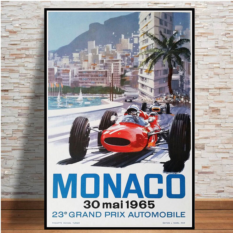 Tableaux Grand Prix F1 décoration de salon moderne toile sport auto 50x70cm
