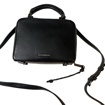 Rebecca Minkoff Top Handle Micro Bag Crossbody Tassel Purse Black
