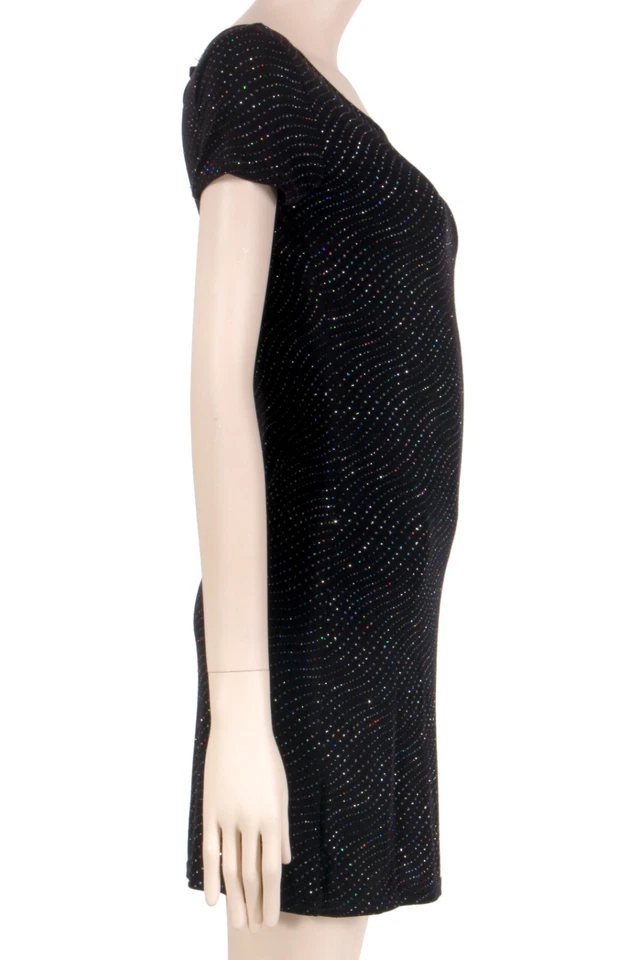 S Mini Vestido de Fiesta Vintage Años 90 ULTIMATE Azul Negro Arco Iris Brillo Años 80 90 Foto 4 de 4