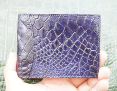 Dark Blue Real Genuine Crocodile Leather SKIN Men's Money Clip WALLET  #Q20