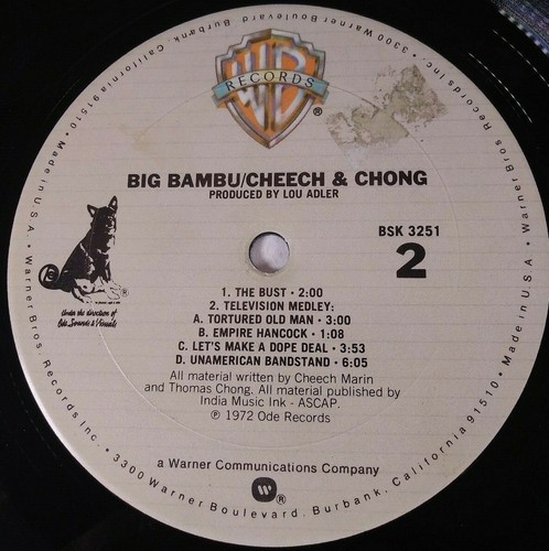 Cheech And Chong Big Bambu ORG 1972 ODE LP~Stoner Comedy - Picture 3 of 5