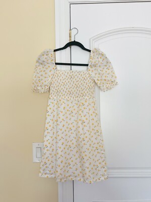 cotton on daisy dress Tiered Cotton Poplin Dress In Vintage Daisy Print For Women
