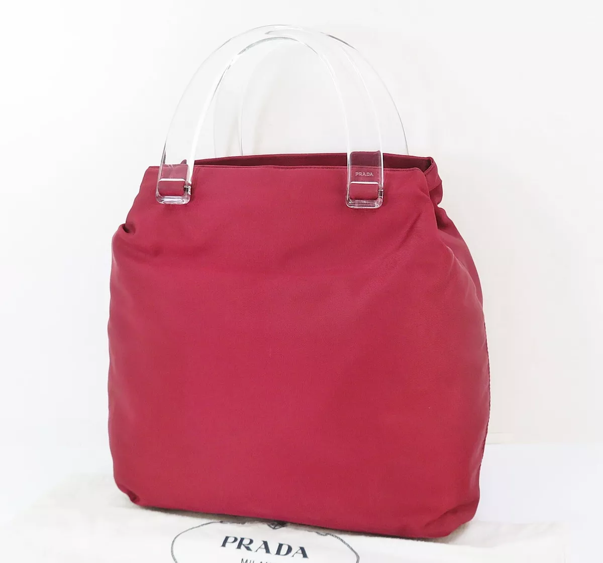 Prada Red Nylon Top Handle Bag