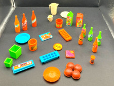 Barbie Vintage Orange Blue Green Beige Kitchen Food Accessories Lot 25 
