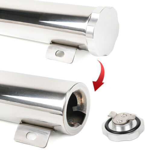 3" X 16" 50OZ Polished Stainless Steel Radiator Over Flow Puke Tank Catch Can - Picture 10 of 14