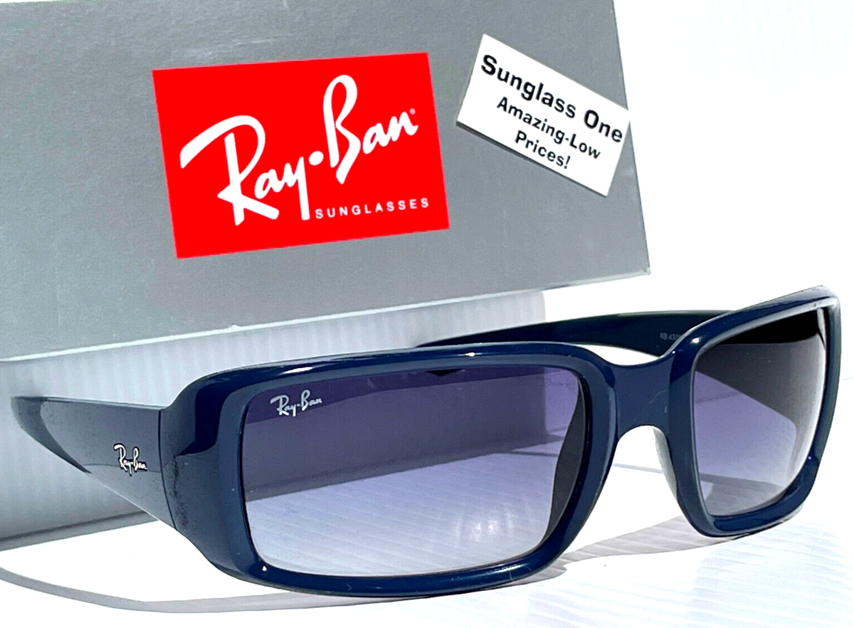 NEW Ray Ban Shiny Blue Frame Light Grey Gradient Lens Sunglass