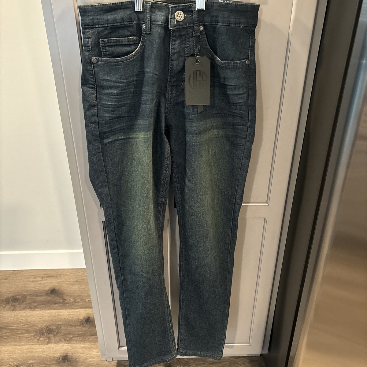 VGB Vintage Genes Black Men Slim Fit French Terry Denim Blue