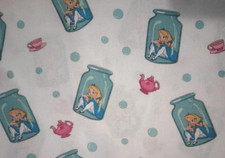 alice in wonderland bottle fun fabric 11 by 11 inch new