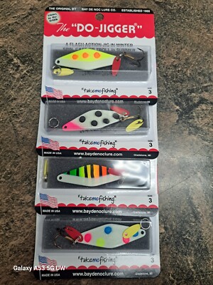 BAY DE NOC DO-JIGGER CUSTOM GLOW IN THE DARK LURES #3 4 PACK