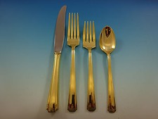 John and Priscilla by Westmorland Sterling Silver Flatware Service 8 Set Gold