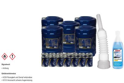 50L MANNOL Motoröl TS-5 UHPD 10W-40 API inkl. Additiv Auslaufschlauch Reiniger