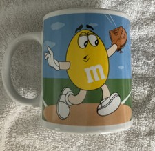M&M Coffee Mug Tea Cup Sports Golf Baseball Yellow Red M & M year 2003