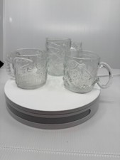 Juego de 3 tazas/tazas de vidrio McDonalds Batman Forever 1995 vintage DC Comics