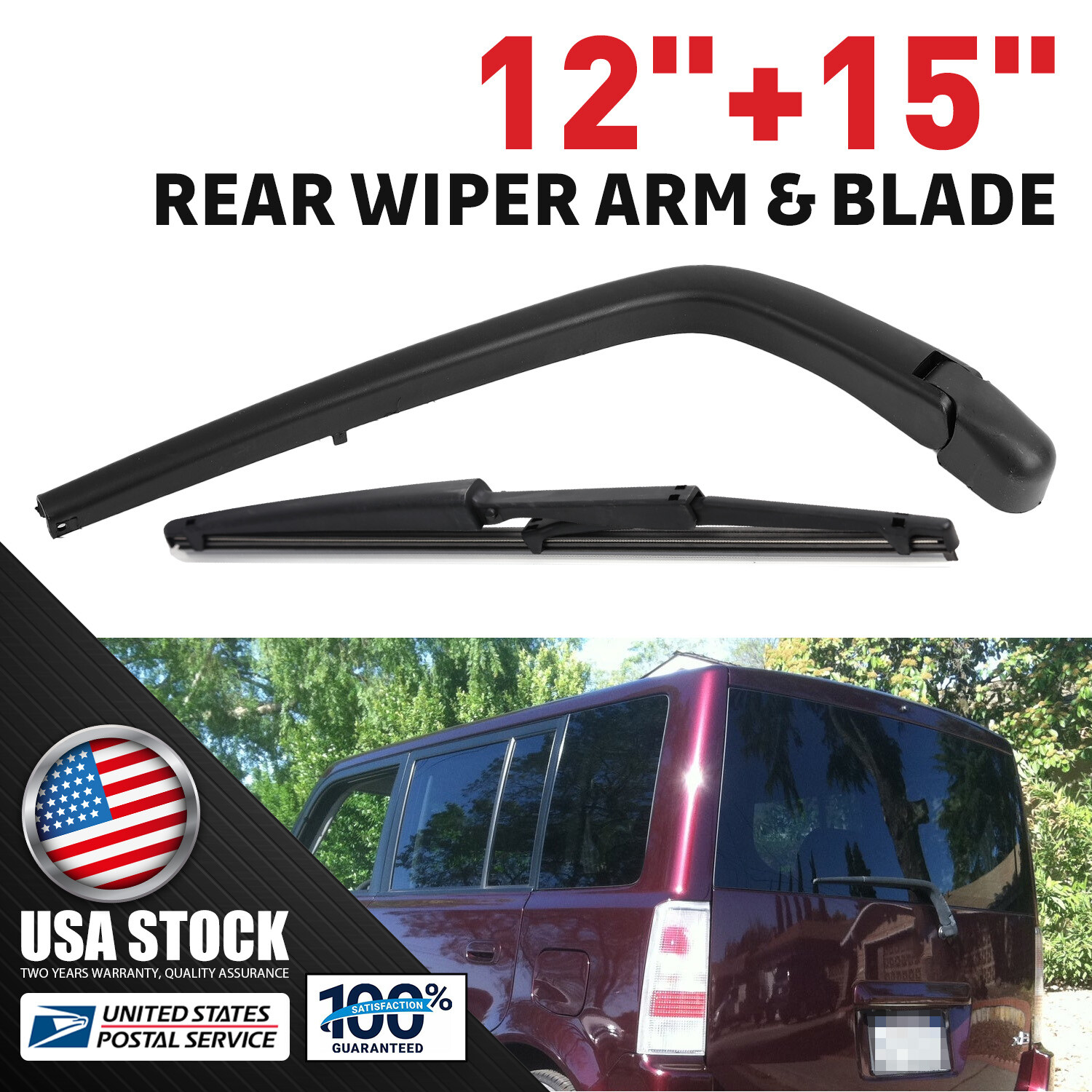 New Rear Windshield Back Wiper Arm Blade Set 12