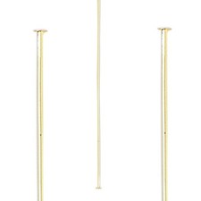 Head Pin, 100 Gold Plated Brass 2" Long 24 Gauge .020 Inch Standard Head Pins
