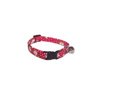 Wet Nose Designs CAT or KITTEN COLLAR Mini Daisy Floral on Red Flowers  Dots